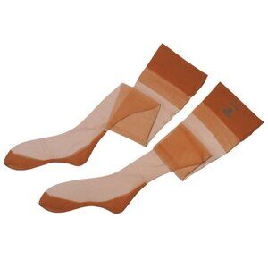 Vintage Seamed Nylon Stockings 1 Pr Size 9.5 Gold Medal RHT NOS Beige Short